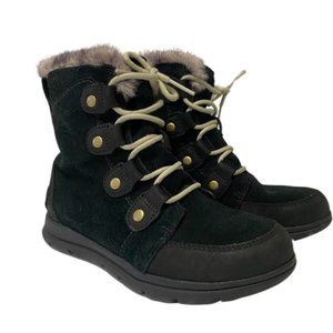 Sorel Suede Winter Ankle Boots w/ Faux Fur